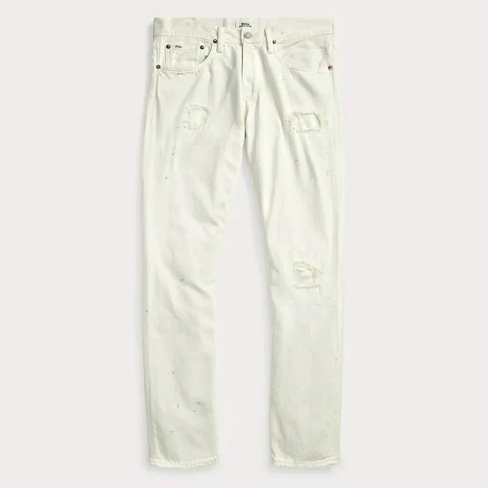 Polo Ralph Lauren Men's Sullivan Slim Distressed Jean White Size 36 (MSRP $198)